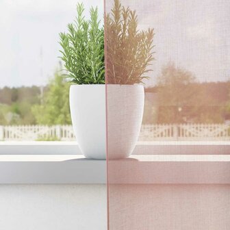 Gordijnen voile met doorvoertules 2 st 140x300 cm roze 3