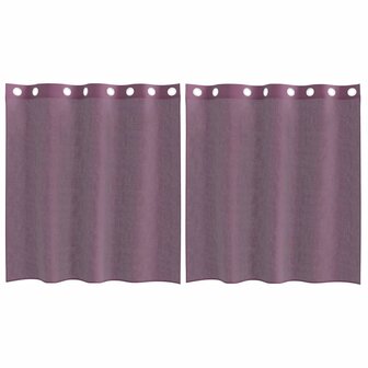 Gordijnen Voile met doorvoertules 2 st paars 140x140 cm 2