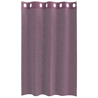 Gordijnen Voile met doorvoertules 2 st 140x175 cm paars 4