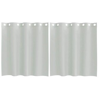 Gordijnen voile met doorvoertules 2 st 140x140 cm lichtgrijs 2
