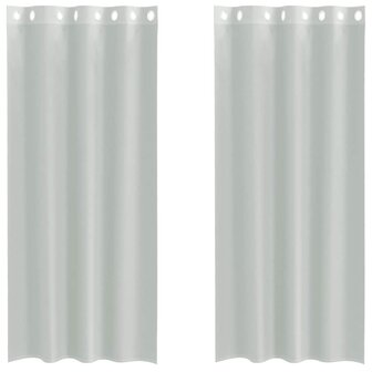 Gordijnen voile met doorvoertules 2 st 140x245 cm lichtgrijs 2
