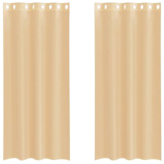 Gordijnen Voile met doorvoertules 2 st zand 2