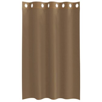 Gordijnen voile met doorvoertules 2 st lichtbruin 4