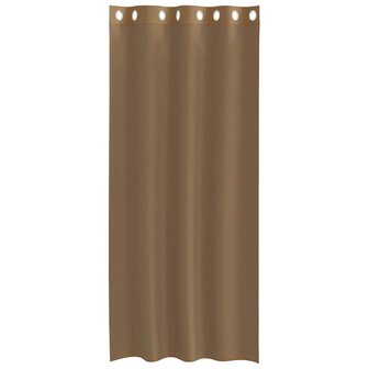Gordijnen voile met doorvoertules 2 st lichtbruin 4