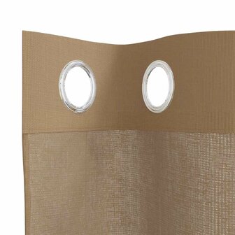 Gordijnen voile met doorvoertules 2 st lichtbruin 5