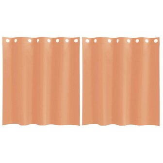Gordijnen voile met doorvoertules 2 st terracotta 2