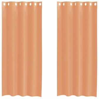 Gordijnen voile met doorvoertules 2 st terracotta 2