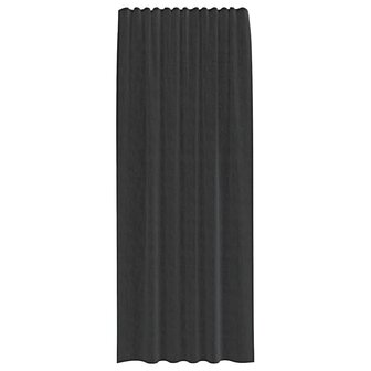 Gordijnen voile met roedezakken 2 st zwart 4
