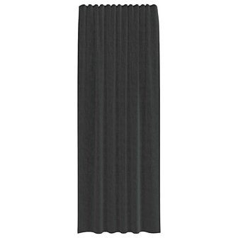 Gordijnen voile met roedezakken 2 st zwart 4