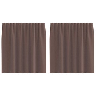 Gordijnen voile met roedezakken 2 st bruin 2