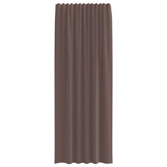 Gordijnen voile met roedezakken 2 st bruin 4