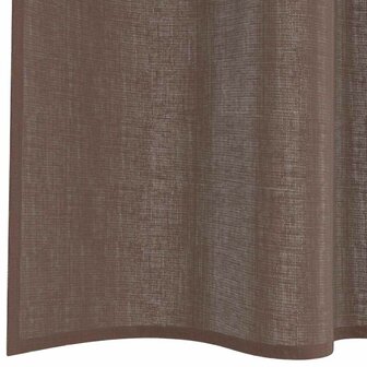Gordijnen voile met roedezakken 2 st bruin 6
