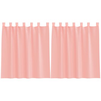 Gordijnen voile met roedezakken 2 st roze 2