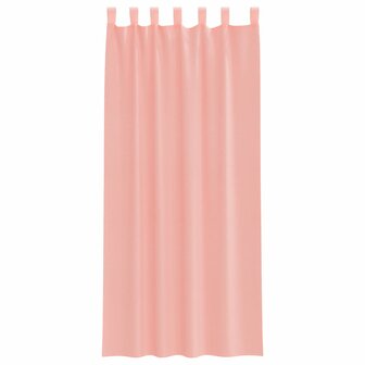 Gordijnen voile met roedezakken 2 st roze 4