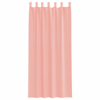 Gordijnen voile met roedezakken 2 st roze 4