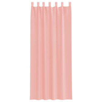 Gordijnen voile met roedezakken 2 st roze 4