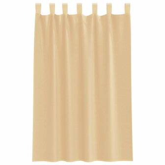 Gordijnen voile met roedezakken 2 st zand 4