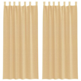 Gordijnen voile met roedezakken 2 st zand 2