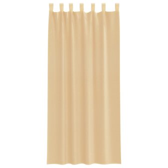 Gordijnen voile met roedezakken 2 st zand 4