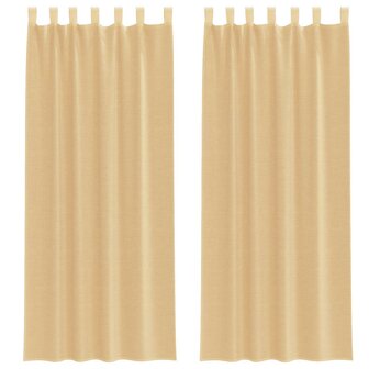 Gordijnen voile met roedezakken 2 st zand 2
