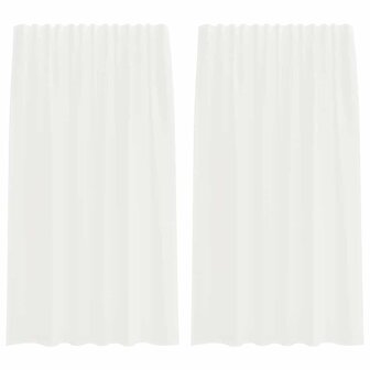 Gordijnen voile met roedezakken 2 st wit 2