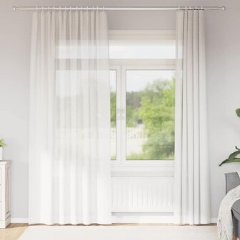 Gordijnen voile met roedezakken 2 st wit 1