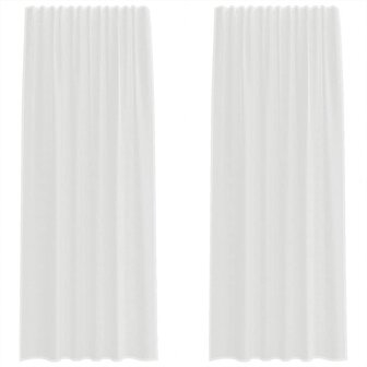 Gordijnen voile met roedezakken 2 st wit 2