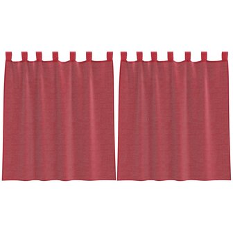 Gordijnen voile met roedezakken 2 st wijnrood 2