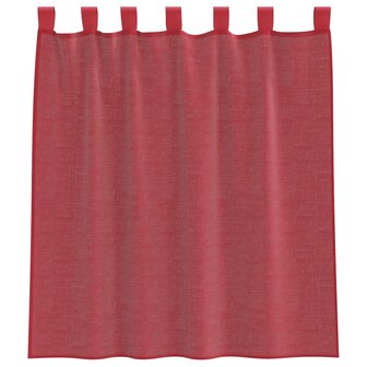 Gordijnen voile met roedezakken 2 st wijnrood 4