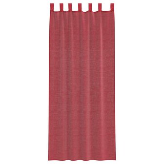 Gordijnen voile met roedezakken 2 st wijnrood 4