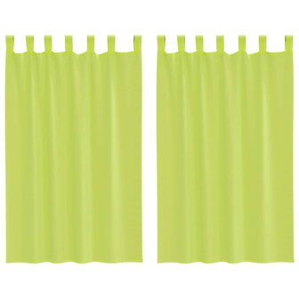 Gordijnen voile met lipje Top 2 st Appelgroen 2