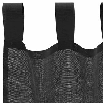 Gordijnen voile met tab top 2 st zwart 5