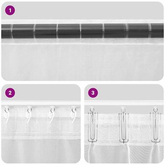 Gordijnen voile met tab top 2 st bruin 7