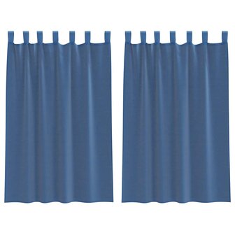 Gordijnen voile met lussen 2 st 140x175 cm koningsblauw 2