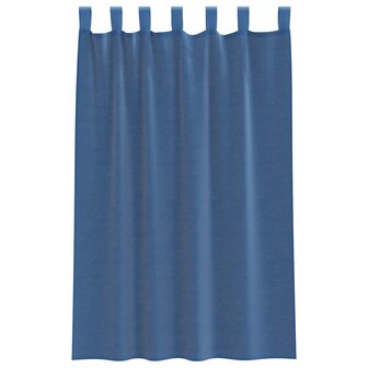 Gordijnen voile met lussen 2 st 140x175 cm koningsblauw 4