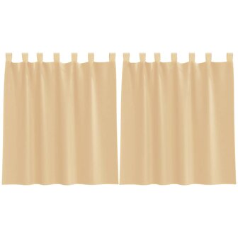 Gordijnen met lussen 2 st 140x140 cm zand 2