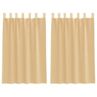 Gordijnen met lussen 2 st zand 140x175 cm zand 2