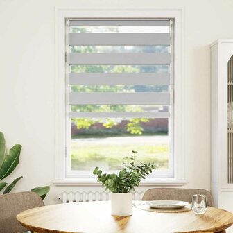 Zebra rolgordijn 90x100 cm stofbreedte 85,9 cm lichtgrijs 2