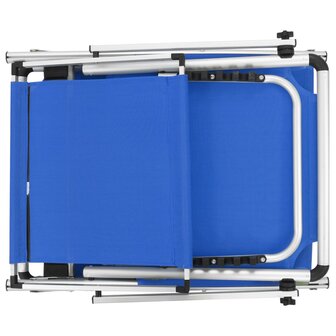 Ligbed inklapbaar met dak aluminium en textileen blauw 5