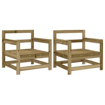 Tuinstoelen 2 st ge&iuml;mpregneerd hout 2