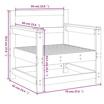 Tuinstoelen 2 st ge&iuml;mpregneerd hout 8