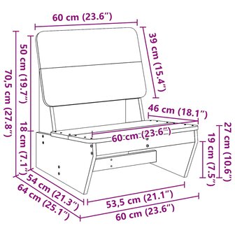 Tuinstoel 60x64x70,5 cm massief grenenhout wit 9