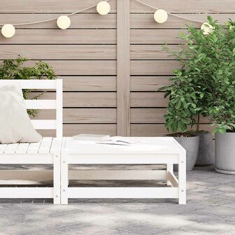Tuinvoetenbank 70x70x30 cm massief grenenhout wit 3