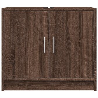 Wastafelkast 63x29x55 cm bewerkt hout bruin eikenkleurigig 4