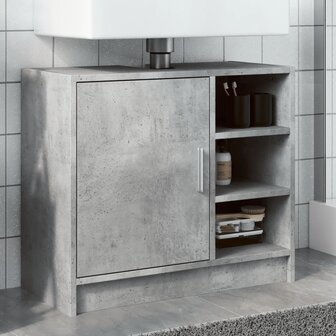 Wastafelkast 63x29x55 cm bewerkt hout betongrijs 1