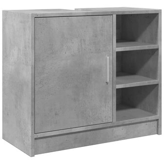 Wastafelkast 63x29x55 cm bewerkt hout betongrijs 2