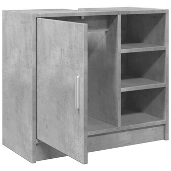 Wastafelkast 63x29x55 cm bewerkt hout betongrijs 5