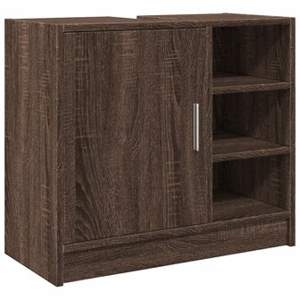 Wastafelkast 63x29x55 cm bewerkt hout bruin eikenkleurigig 2