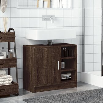 Wastafelkast 63x29x55 cm bewerkt hout bruin eikenkleurigig 3