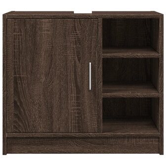 Wastafelkast 63x29x55 cm bewerkt hout bruin eikenkleurigig 4